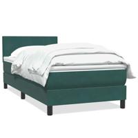 Boxspring met matras fluweel donkergroen 90x210 cm - thumbnail