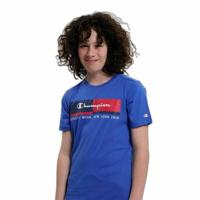 Kinder-T-Shirt met Korte Mouwen Champion Crewneck Blauw - Maat: 7-8 jaar - thumbnail
