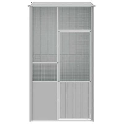Vogelkooi 115x78x200 cm gegalvaniseerd staal grijs