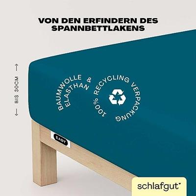 Schlafgut Schlafgut EASY Jersey Elasthan Hoeslaken M - 120x200 - 130x220 530 Petrol Deep - thumbnail
