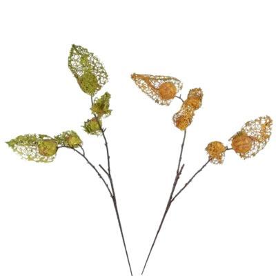 Kunsttak Physalis zijde 70 cm 2 assorti | 12 stuks