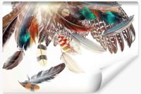 Fotobehang - Boho veren, premium print, inclusief behanglijm - thumbnail