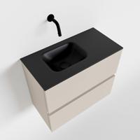 MONDIAZ ADA 60cm toiletmeubel linen. LEX wastafel urban links zonder kraangat - thumbnail