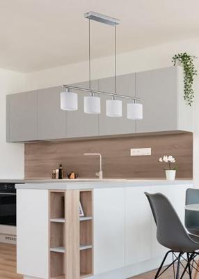 Trio Eetkamer hanglampTommy 4-lichts grijs - R30334001