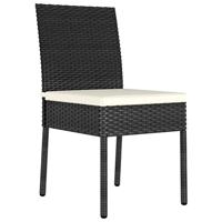 Tuinstoelen 4 st poly rattan zwart - thumbnail
