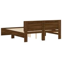 Bedframe met hoofdeinde bruin eikenkleur 140x190 cm - thumbnail