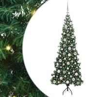 VidaXL Hoek kunstkerstboom met 300 led groen 180 cm pvc en metaal - thumbnail