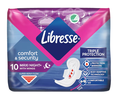 Libresse Comfort & Security Maxi Goodnight Maandverband Libresse Comfort & Security Maxi Goodnight Maandverband