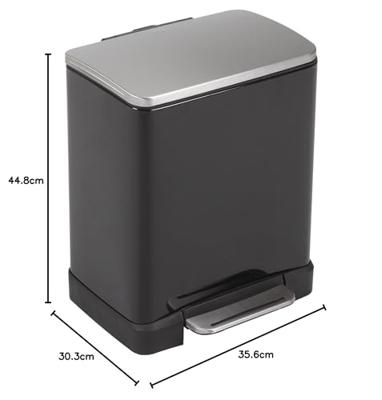 EKO - Europe E-Cube Step Bin 20L Rechthoekig Zwart EKO - Europe E-Cube Step Bin 20L Rechthoekig Zwart
