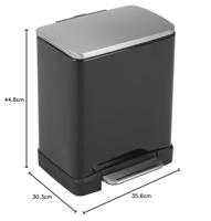 EKO - Europe E-Cube Step Bin 20L Rechthoekig Zwart - thumbnail