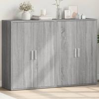 Dressoirs 2 st 60x31x84 cm bewerkt hout grijs sonoma eikenkleur - thumbnail