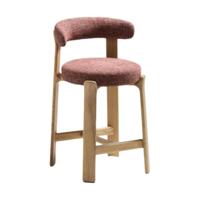 Kave Home Granite barkruk H65 chenille Terra/naturel - thumbnail