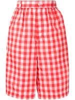 Comme Des Garçons Girl gingham checked knee-length shorts - Red - thumbnail