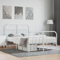 Bedframe met hoofd- en voeteneinde metaal wit 120x200 cm - thumbnail