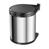 Hailo Compact-Box M 3555-101 Afvalbak 15 l RVS (Ø x h) 285 mm x 355 mm Zilver, Zwart 1 stuk(s) - thumbnail