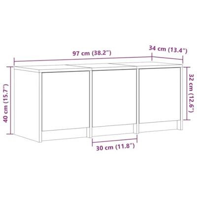 Tv-meubel met LED 97x34x40 cm bewerkt hout betongrijs