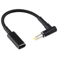Coude 5,5 x 1,7 mm vers adaptateur USB-C/Type-C Câble tressé en nylon - thumbnail