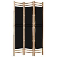 Kamerscherm 3-panelen inklapbaar 120 cm bamboe en canvas - thumbnail
