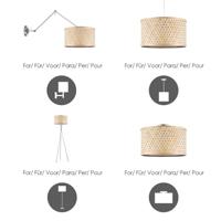 Bamboo Lampenkap - Cilindrisch - Beige - Boheemse stijl - ø40 x 22 cm - E27 fitting - Ontworpen voor Staande Lampen en Pendellamp - Ontworpen voor woonkamer en eetkamer - thumbnail