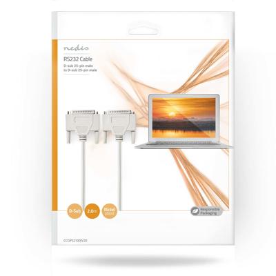 Nedis CCGP52100IV20 Rs232-kabel D-sub 25-pins Male - D-sub 25-pins Male 2,0 M Ivoor