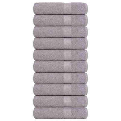 VidaXL Douchehanddoeken frogn 10 st 70x140 cm 360 g/m² grijs