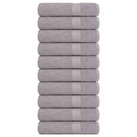 VidaXL Douchehanddoeken frogn 10 st 70x140 cm 360 g/m² grijs - thumbnail
