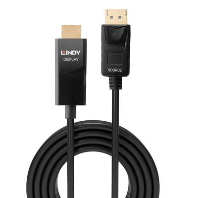 Lindy 40924 video kabel adapter 0,5 m DisplayPort HDMI Type A (Standaard) Zwart