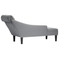Chaise longue met kussen en rechterarmleuning stof lichtgrijs - thumbnail