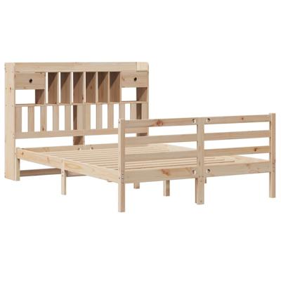 Bed met boekenkast zonder matras massief grenenhout 160x200 cm - thumbnail