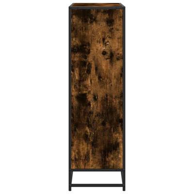 Boekenkast 97,5x33x107,5 cm hout en metaal gerookt eikenkleurig