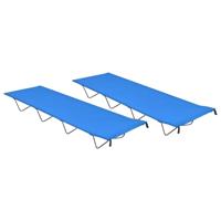 Campingbedden 2 st 180x60x19 cm oxford stof en staal blauw - thumbnail