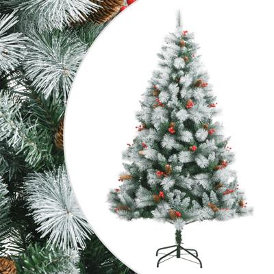 VidaXL Kunstkerstboom met scharnieren dennenappels en bessen 240 cm VidaXL Kunstkerstboom met scharnieren dennenappels en bessen 240 cm