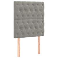 Hoofdbord LED 144x7x78/88 cm fluweel lichtgrijs - thumbnail