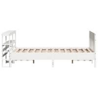 Bedframe zonder matras massief grenenhout wit 150x200 cm - thumbnail