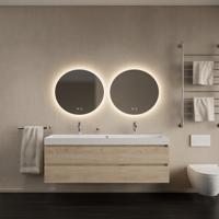 Badkamermeubelset Gliss Design Milan Met Lako Wastafel 140 cm Kastanje (Keuze Wastafel) - thumbnail