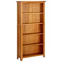 Boekenkast met 5 schappen 70x22x140 cm massief eikenhout - thumbnail