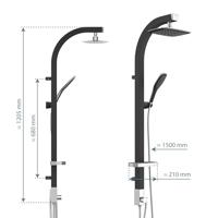 Regendouche Opbouwset Schütte Madagaskar Wellness Stortdouche Zwart en Chroom - thumbnail