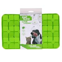 Eat Slow Live Longer Lick Mat Dimensions Flower Green - thumbnail