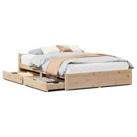 Bedframe zonder matras massief grenenhout 150x200 cm - thumbnail