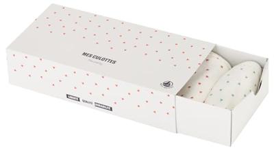 Set met 5 slipjes met kleine hartjes PETIT BATEAU wit, bedrukt