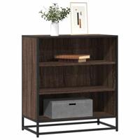 Dressoir 68x35x76 cm bewerkt hout en metaal bruin eikenkleur - thumbnail
