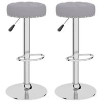 Barkrukken 2 st stof grijs - thumbnail