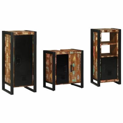 Badkamermeubelset met plank 3 pcs Multikleur 40 x 35 x 90 cm
