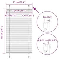 Pliss rolgordijn 75x150 cm stofbreedte 74,4 cm polyester - thumbnail