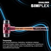 Halder Kunststofhamer | lengte 350 mm hoofd-d. 50 mm | middelhard hout | rubber zwart | 1 stuk - 3002.050 3002.050 - thumbnail