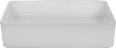 Saqu Sink vierkante waskom 35x50x14,5cm keramiek glanzend wit