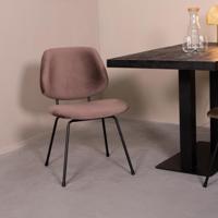 LABEL51 Eetkamerstoel Bello - Taupe - Fluweel - Zwart Metalen Frame - thumbnail