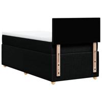 Boxspring met matras stof zwart 200x200 cm - thumbnail
