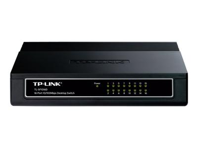 TP-Link TL-SF1016D 16-Port 10/100 Mbps Desktop Ethernet Switch/Hub, Ethernet Splitter, Plug & Play, no configuration required, Black