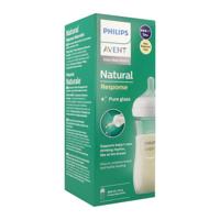 Glazen flesje 240 ml Philips AVENT Natural Response doorzichtig - thumbnail